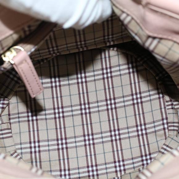 BURBERRY Blue Label Hand Bag Leather 2way Pink Auth bs7238 - Picture 10 of 16